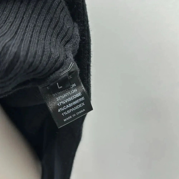 Eleven Six Elle Sweater Knit Jumper Square Neck Ribbed Bodycon Black Large - Picture 7 of 11